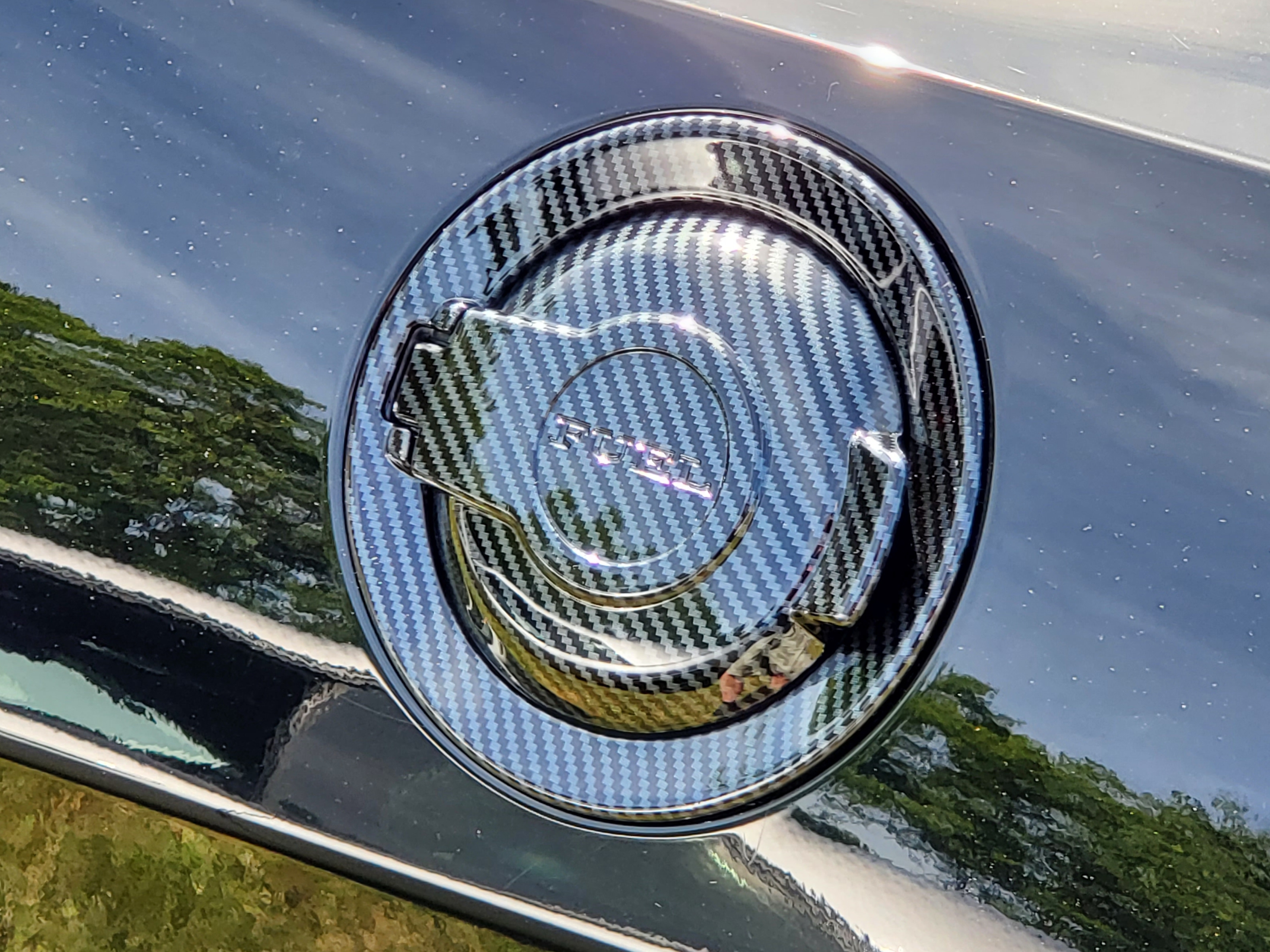 SpeedForm Challenger Fuel Filler Cap Cover; Carbon Fiber CH16474