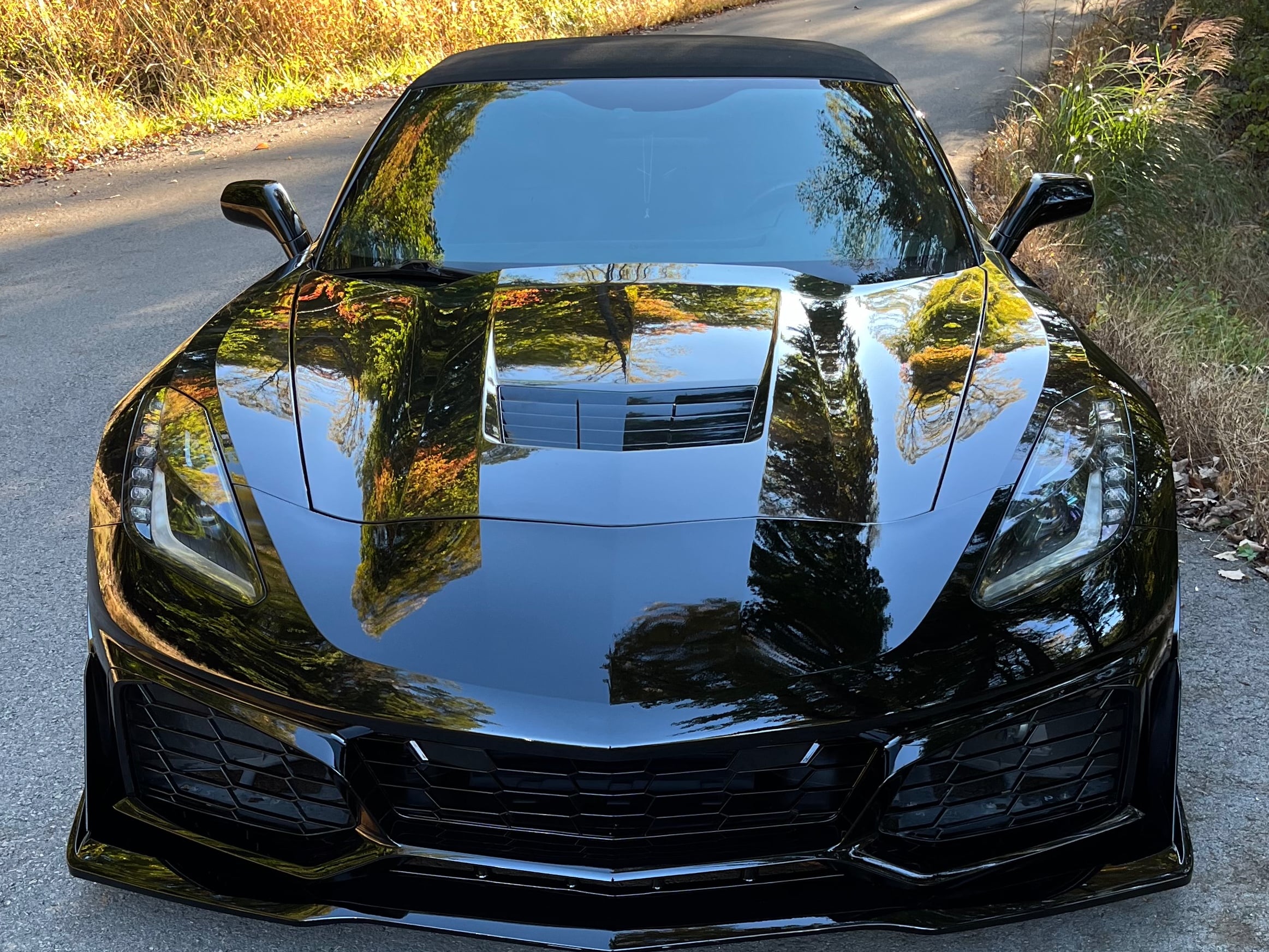 Corvette ZR1 Style Conversion Front Bumper; Black (14-19 Corvette