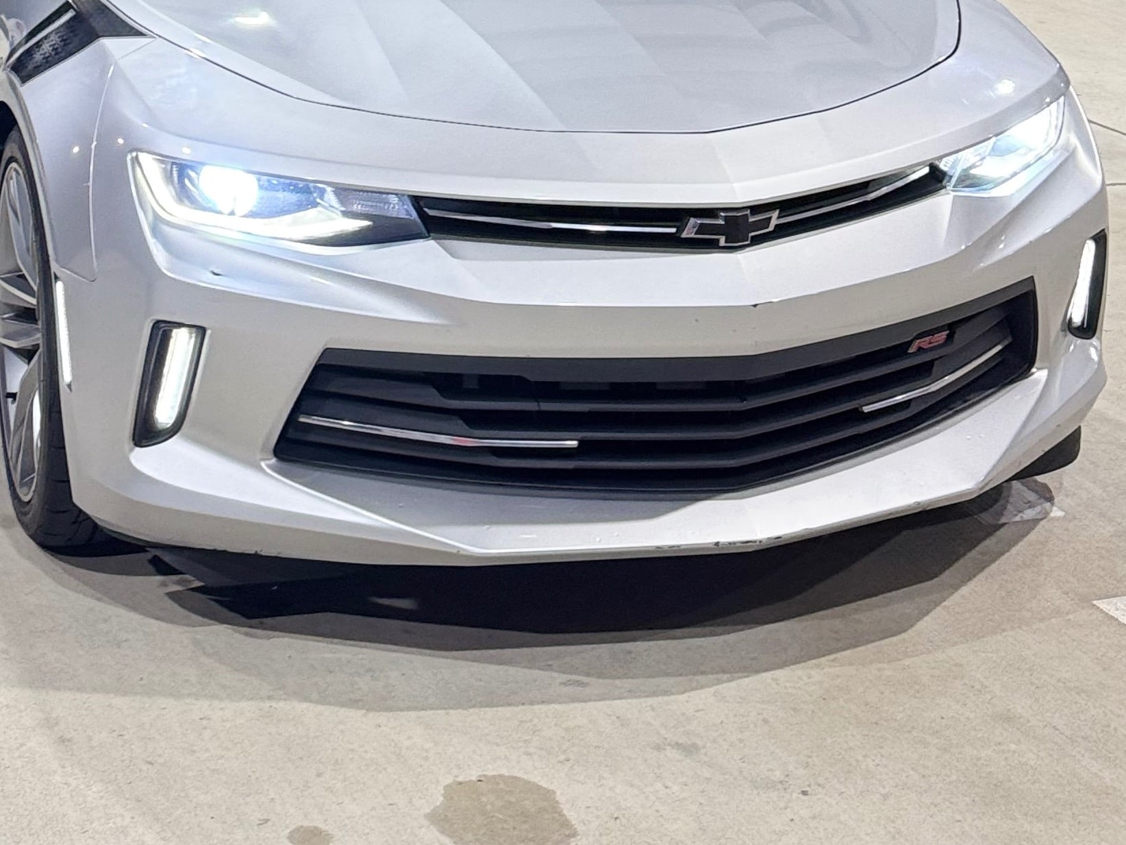 Camaro OEM Style Headlight with LED DRL; Passenger Side; Black