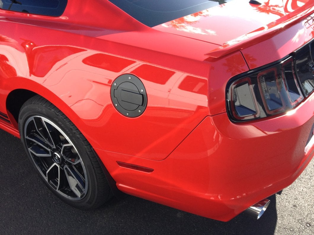 MMD Billet Aluminum Fuel Door; Black (1014 Mustang) MMD