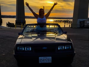 Ford Mustang Honeycomb Grille Women's Tank Top - Black, Size M, American Muscle Graphic Tee - View #9