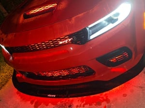 Front Bumper Lip Spoiler For Dodge Charger SRT RT SXT – Glossy Black & Red, 4pc