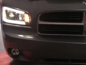 Fits 06-10 Dodge Charger Matte Black SMD LED DRL Strip Headlights